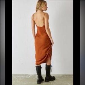 Free People Intimately Day to Night Midi Slip Dress Size Medium in Cinnabar NWT